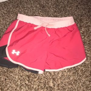 Pink and Grey Under Armour shorts